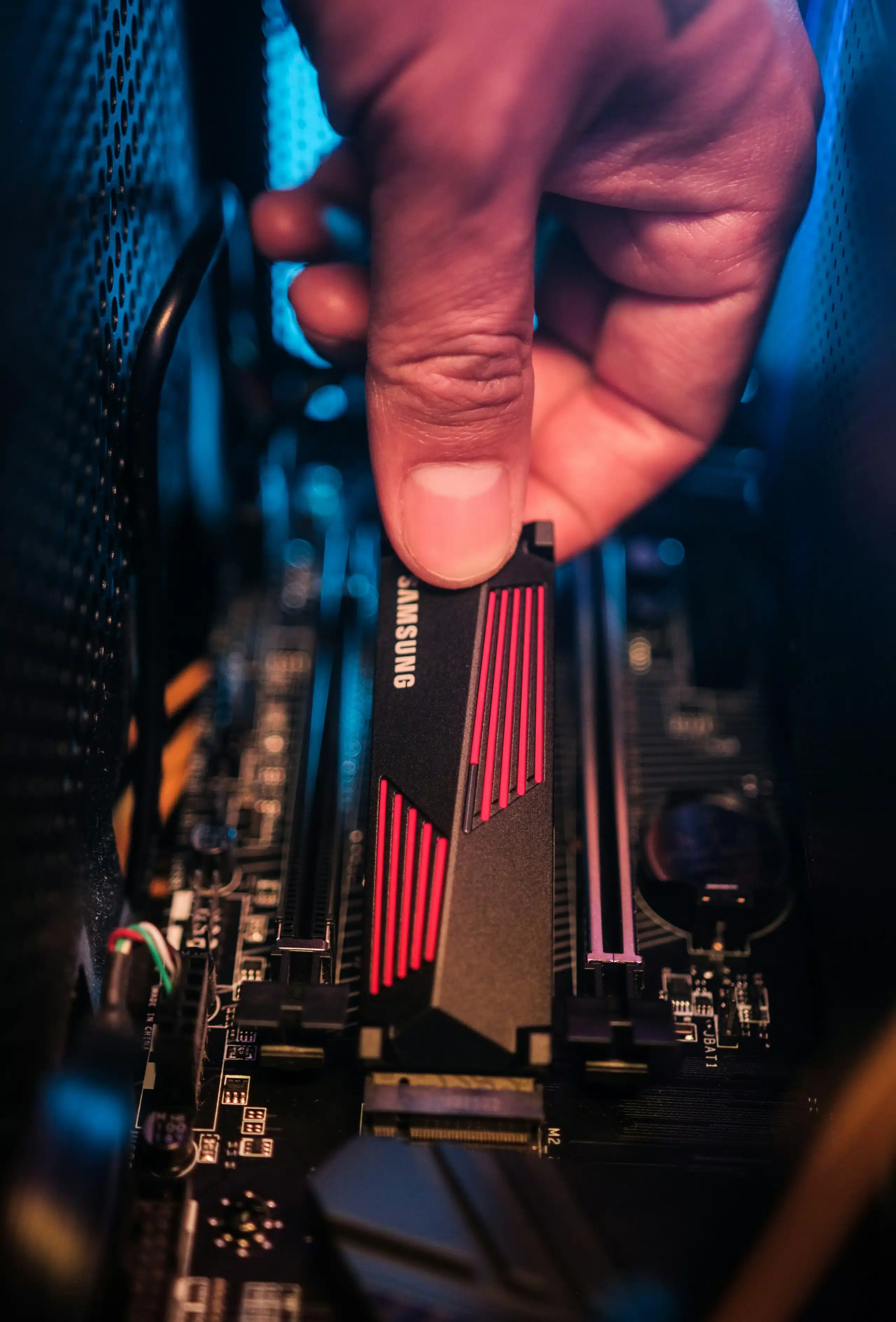storage ssd placed on pc